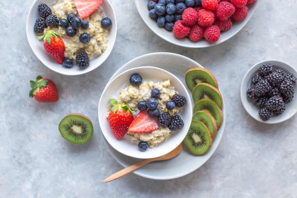 Oats and fruit are good sources of fiber